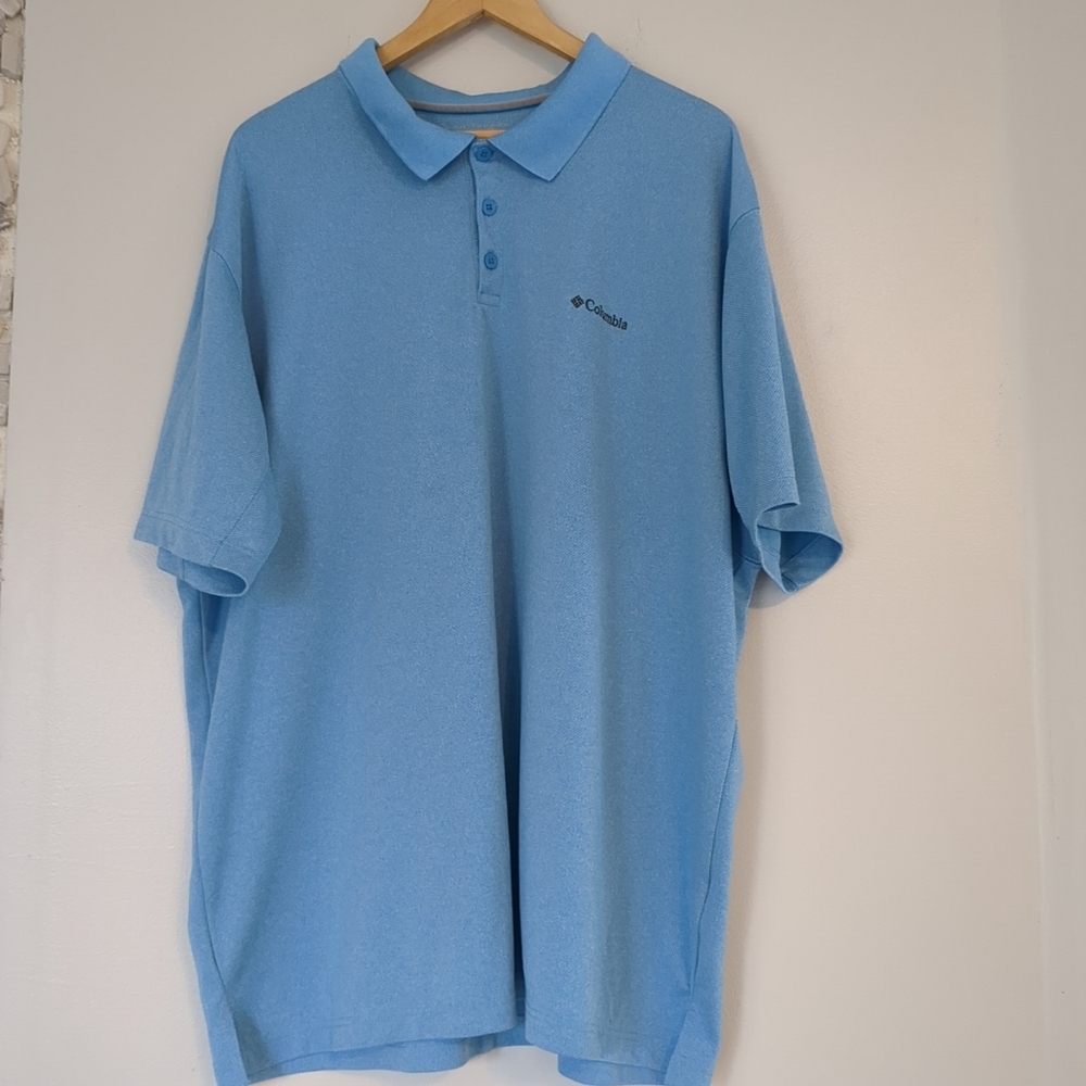 Columbia Polo Shirt Men's 3XT Blue Golf Preppy Casual Activewear sun Protection